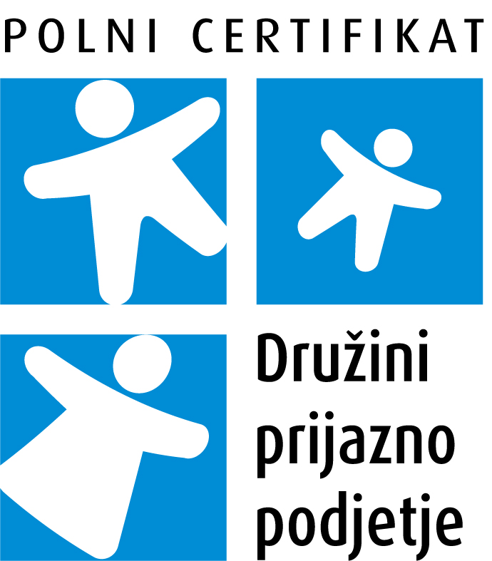 Logotip polnega certifikata Družini prijazno podjetje,